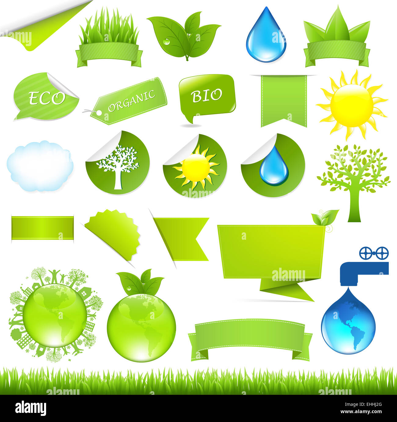 Sammlung-Eco-Design-Elemente Stockfoto