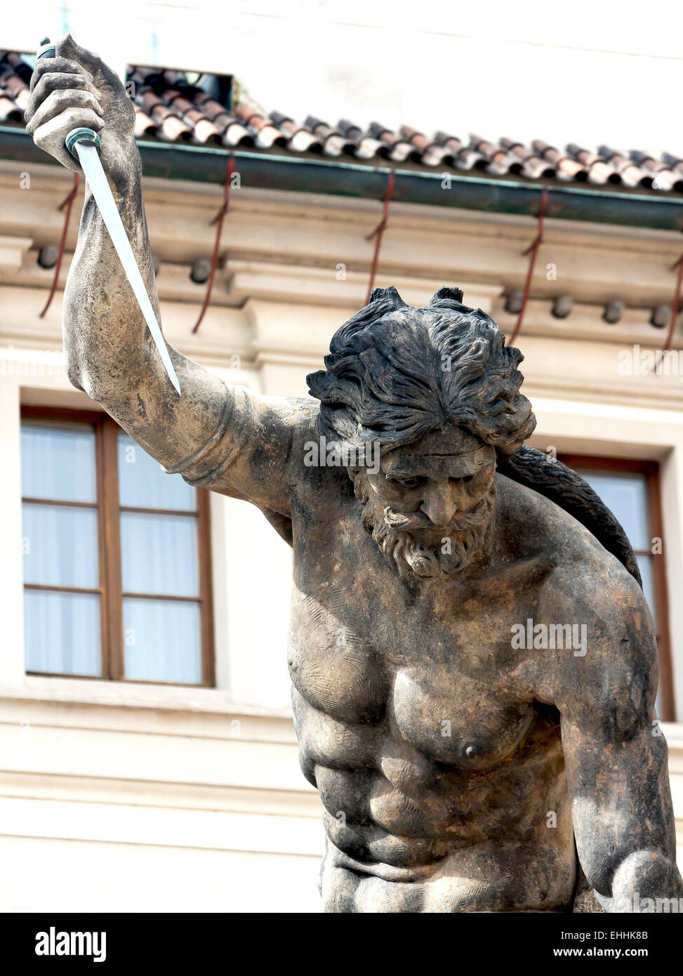 Kampf gegen Riesen Prager Burg Stockfoto