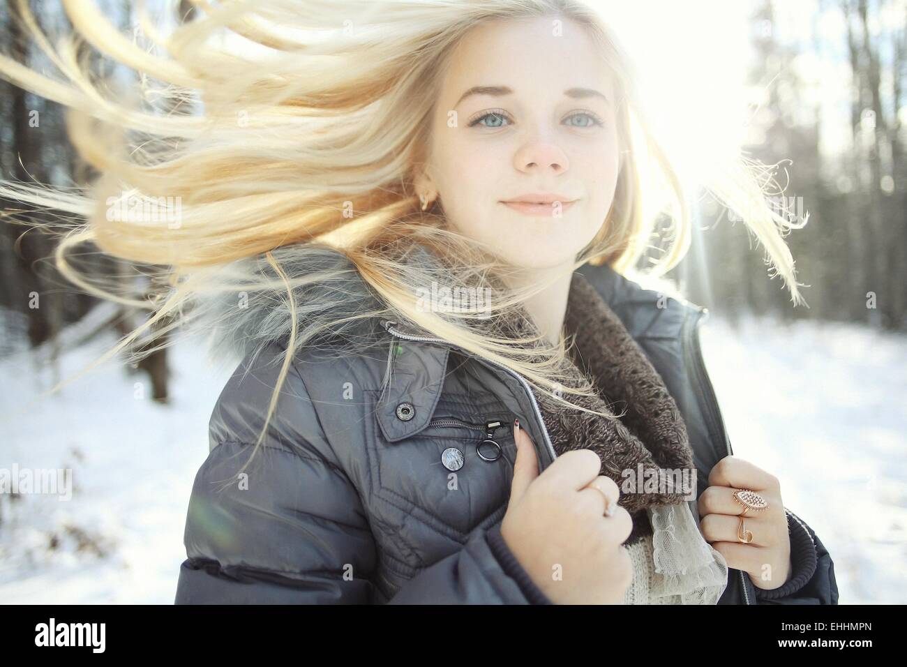 Schöne junge blonde teen Stockfoto