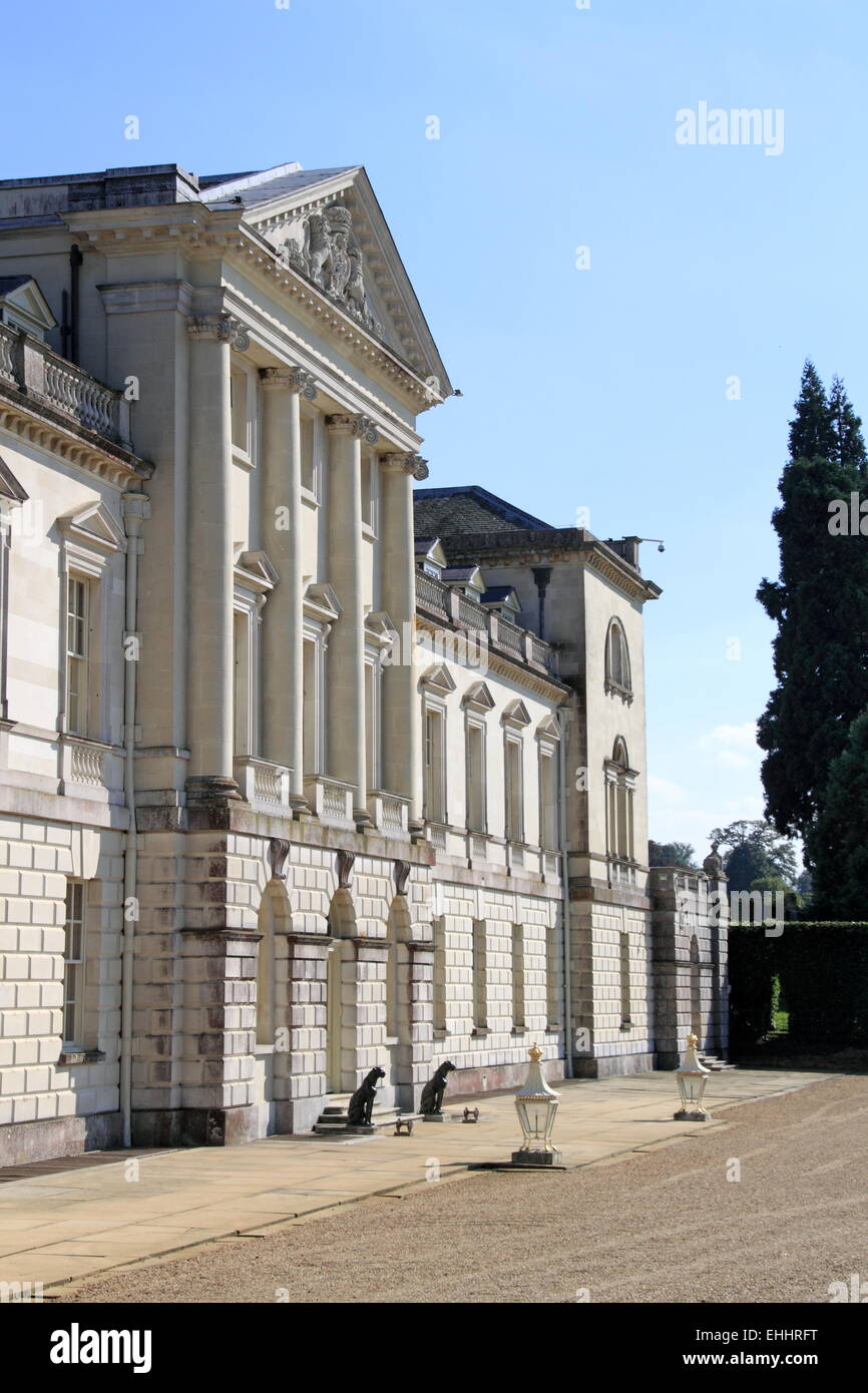 West Fassade, Woburn Abbey, Bedfordshire, England, Großbritannien, Vereinigtes Königreich, UK, Europa. Stockfoto