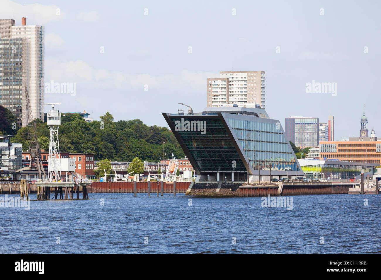 Skyline und die Dockland Gebäude im Hamburger Hafen, Deutschland Stockfoto