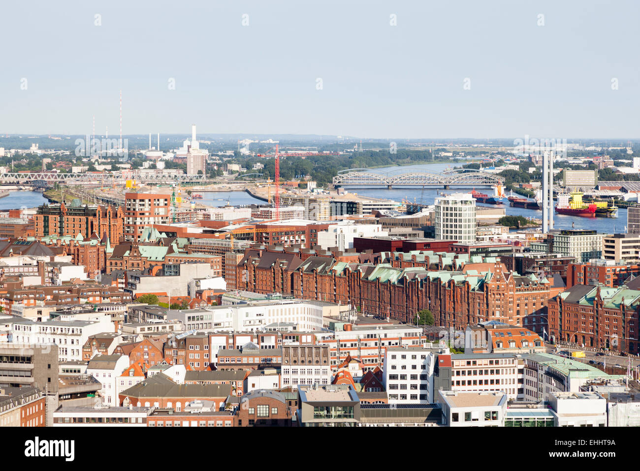 Blick über Hamburg, Deutschland, Speicherstadt Stockfoto