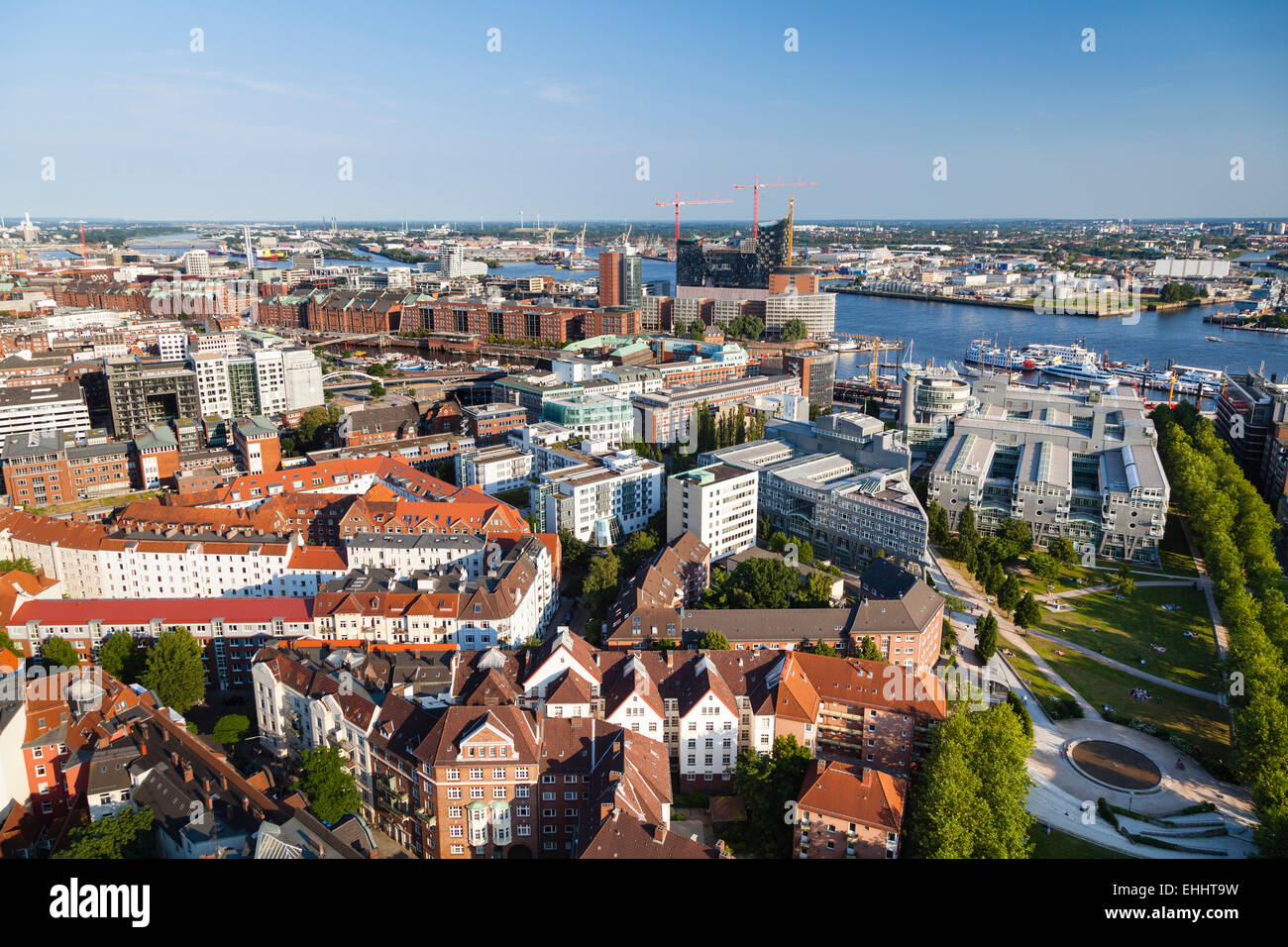 Blick über Hamburg, Deutschland, Speicherstadt Stockfoto