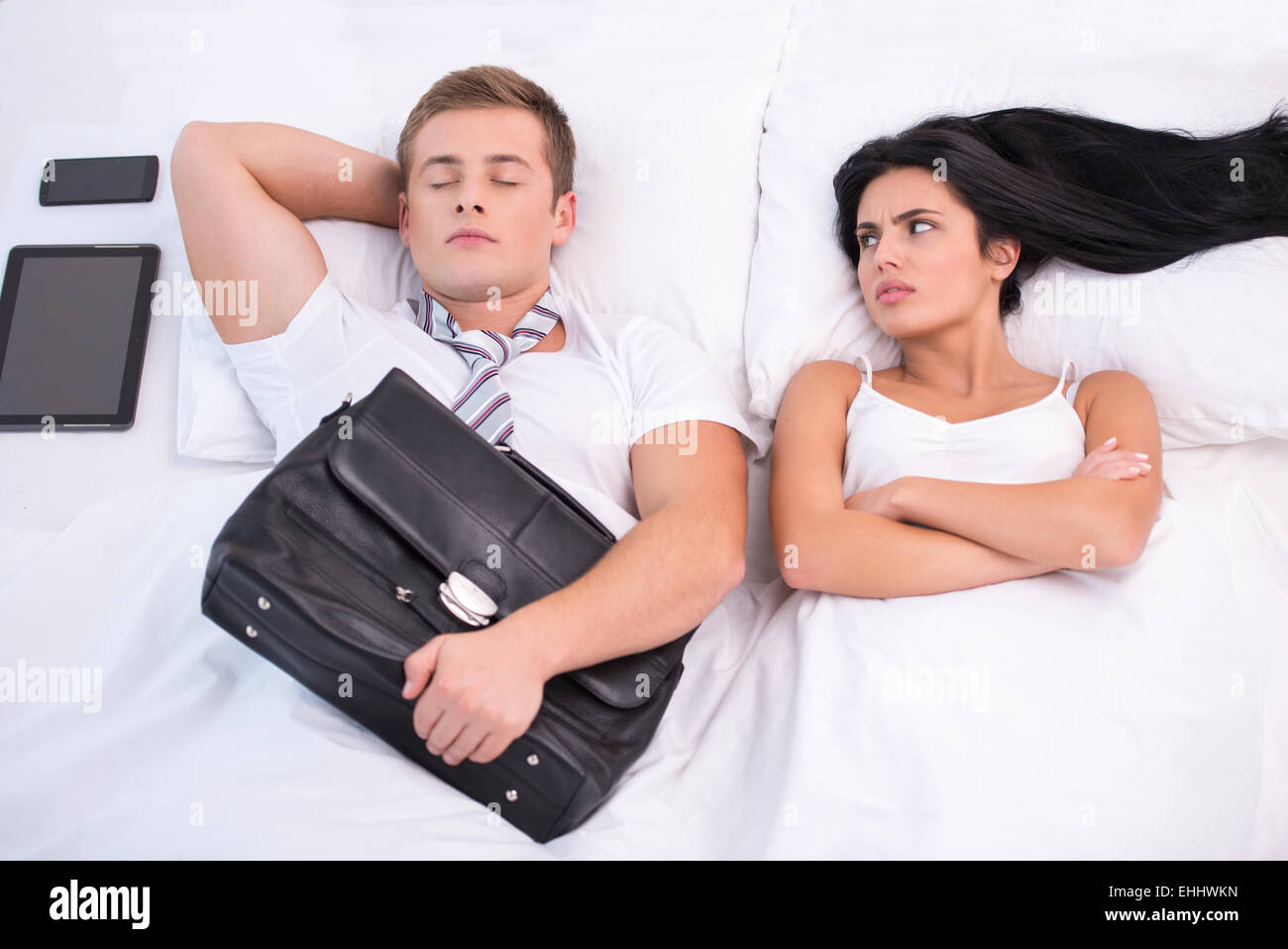 Konzept für die Arbeit bis spät und rund um die Uhr Stockfoto