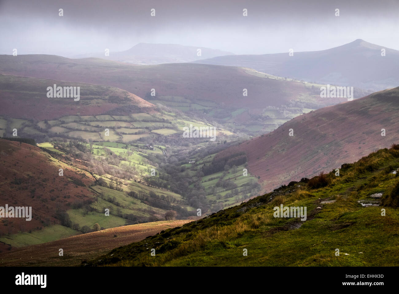 Blick in die schwarzen Berge, Wales, Großbritannien Stockfoto