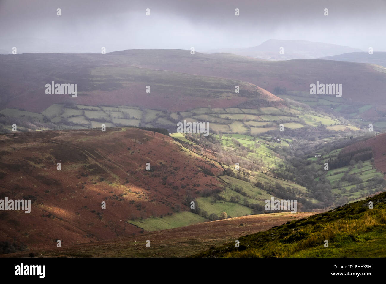 Blick in die schwarzen Berge, Wales, Großbritannien Stockfoto