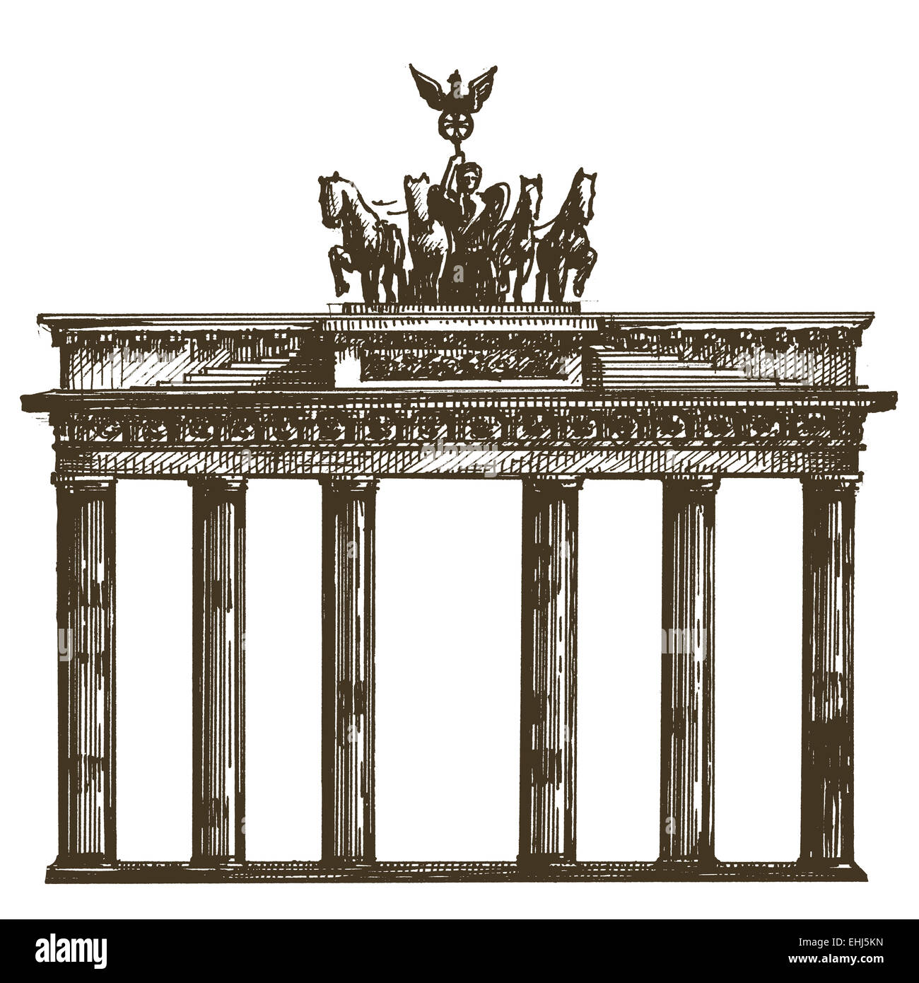 Deutschland, Architektur auf einem weißen Hintergrund. Skizze Stockfoto