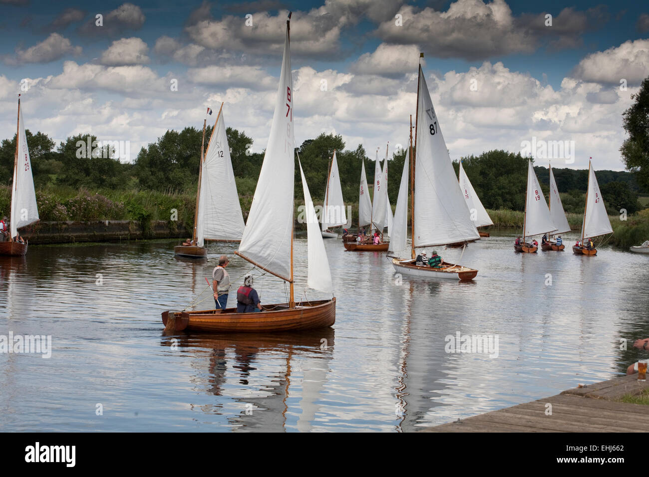 Beccles Segelyachten Fluss Waveney Stockfoto