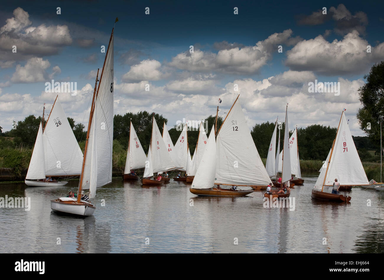 Beccles Segelyachten Fluss Waveney Stockfoto