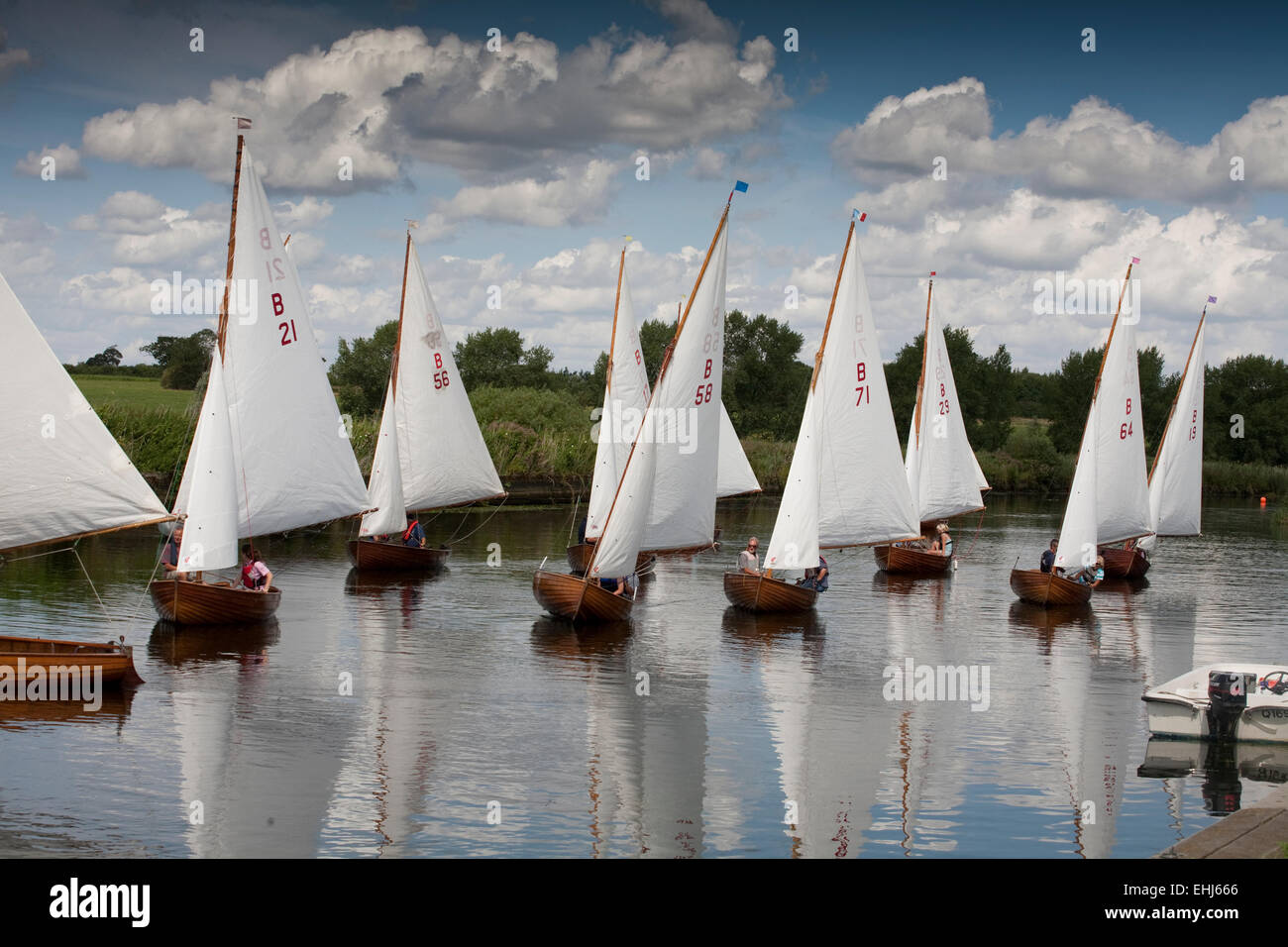 Beccles Segelyachten Fluss Waveney Stockfoto