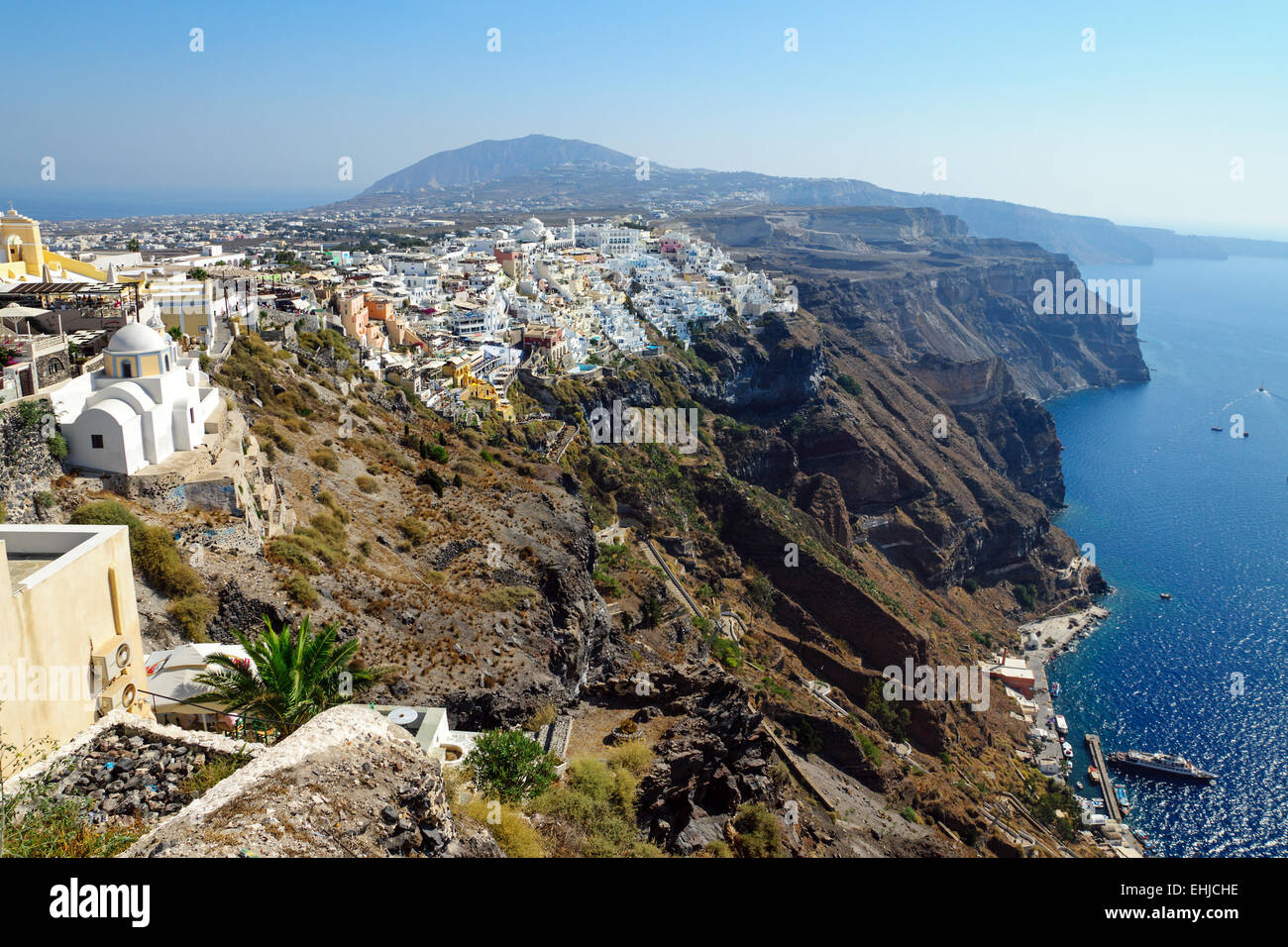 Aussicht auf Fira, Santorini Stockfoto
