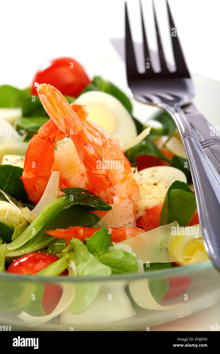 Meeresfrüchte Salat Nahaufnahme. Stockfoto