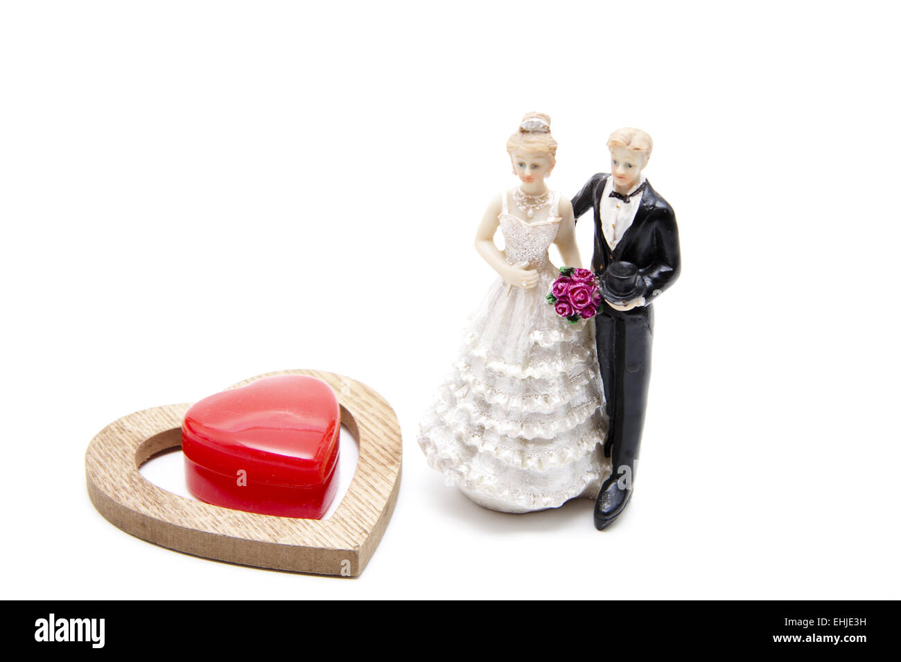 Braut-paar mit Liebe symbol Stockfoto