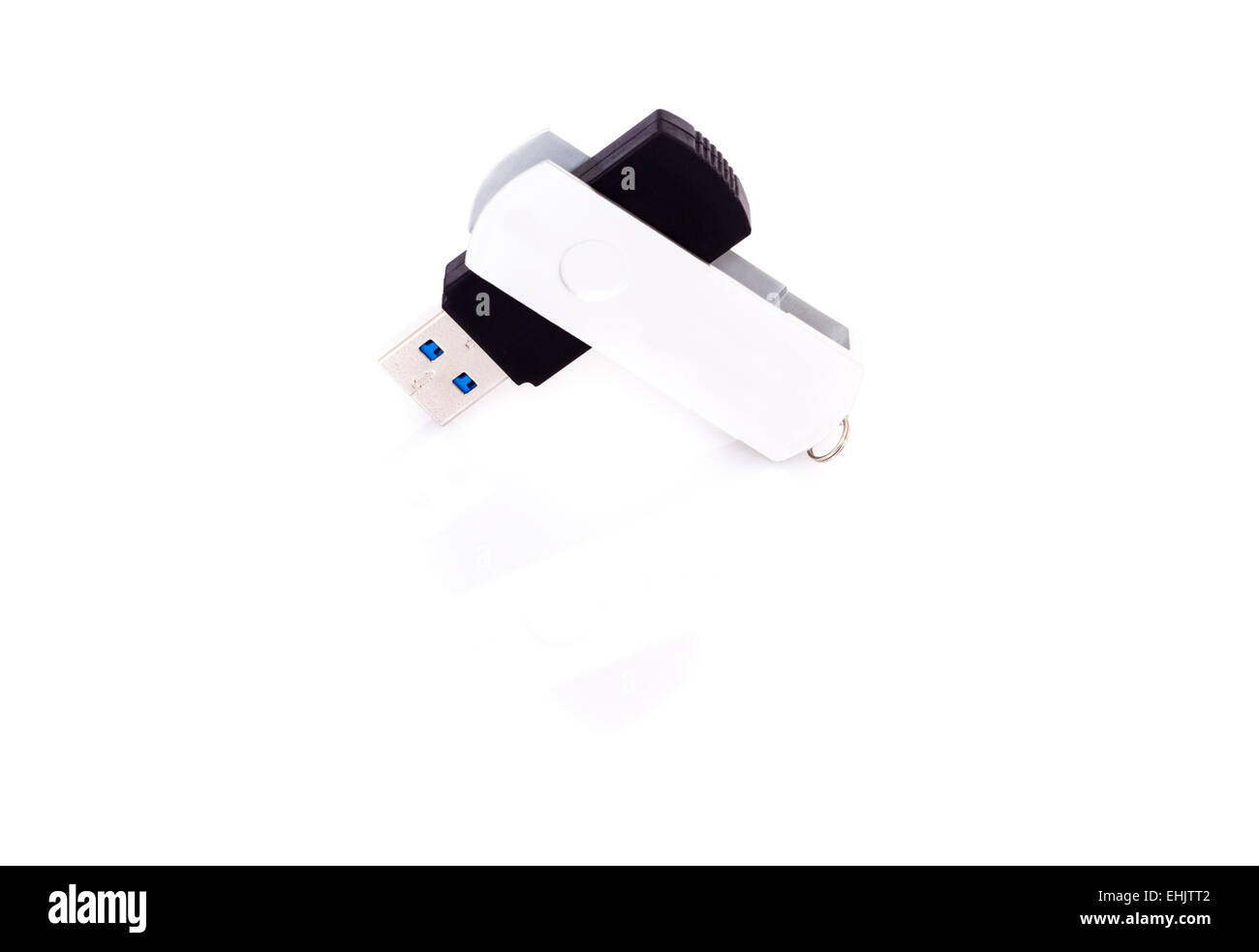 USB-Stick auf weiß Stockfoto