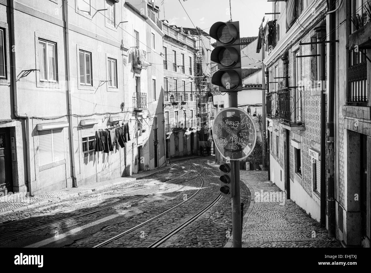 Linien, Alfama, Lissabon Stockfoto