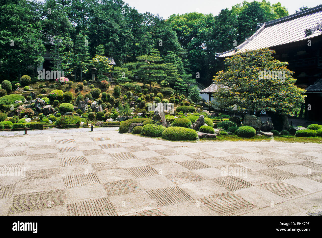 Der Stadt Kyoto ist ein einzigartiges Reservat für alte Zen-Gärten und Schreine, die mehr als neunhundert Jahre alt sind. Stockfoto