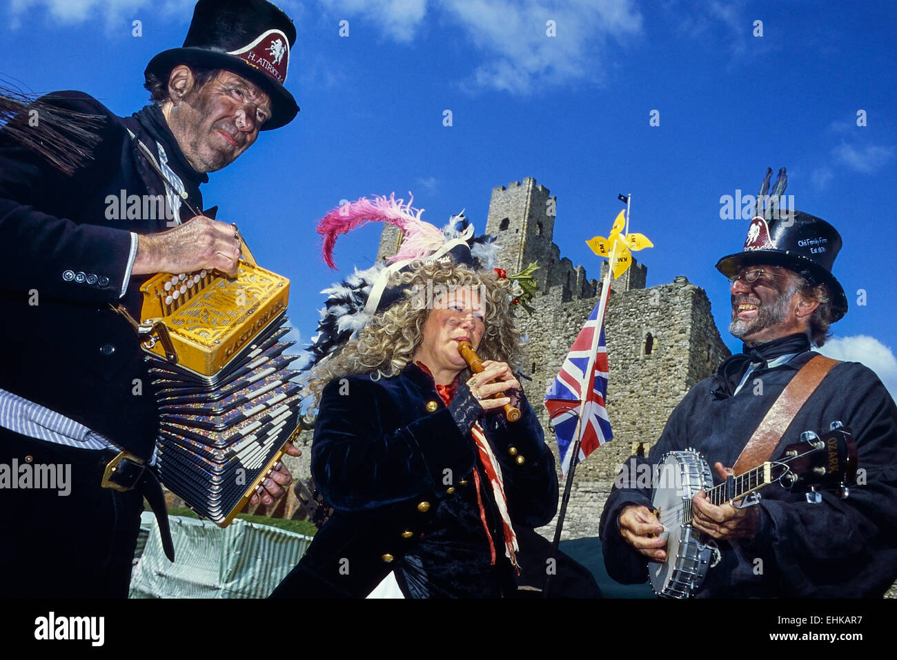 Musiker auf dem Rochester fegt Festival. Kent. UK Stockfoto