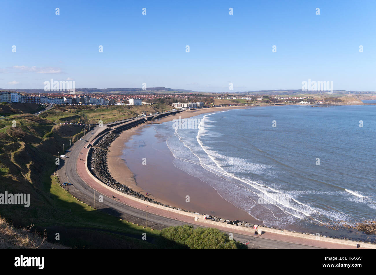 Die North Bay und Strand Scarborough, North Yorkshire, UK Stockfoto