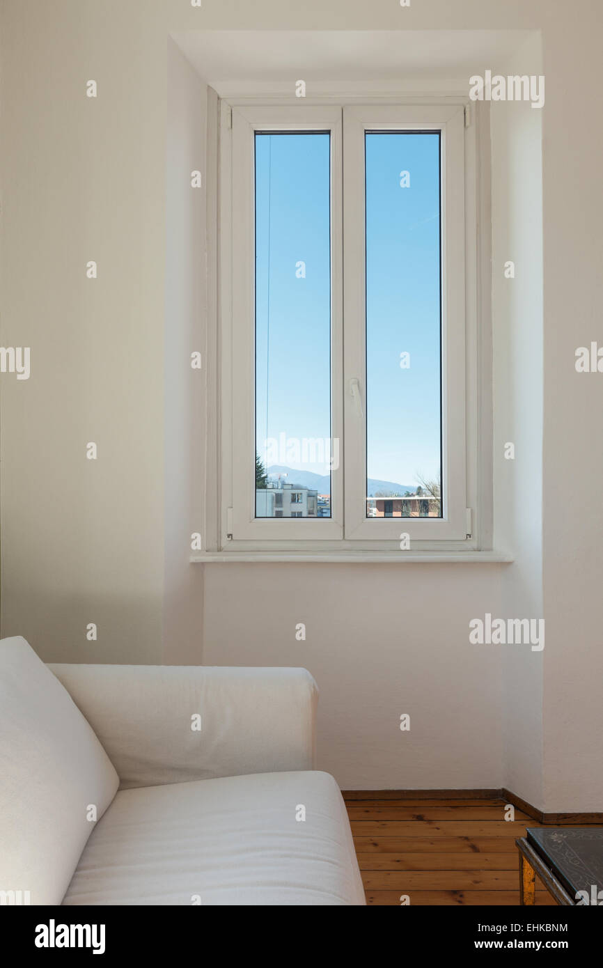 nach Hause, Innenansicht des Wohnzimmers, detail Stockfoto