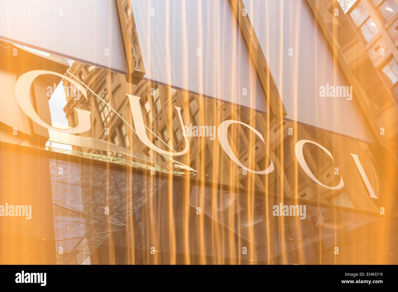 SYDNEY, Australien - 23. Februar 2015: Gucci Shop in Sidney, Australien. Gucci ist eine italienische Mode und Lederwaren Marke Funda Stockfoto