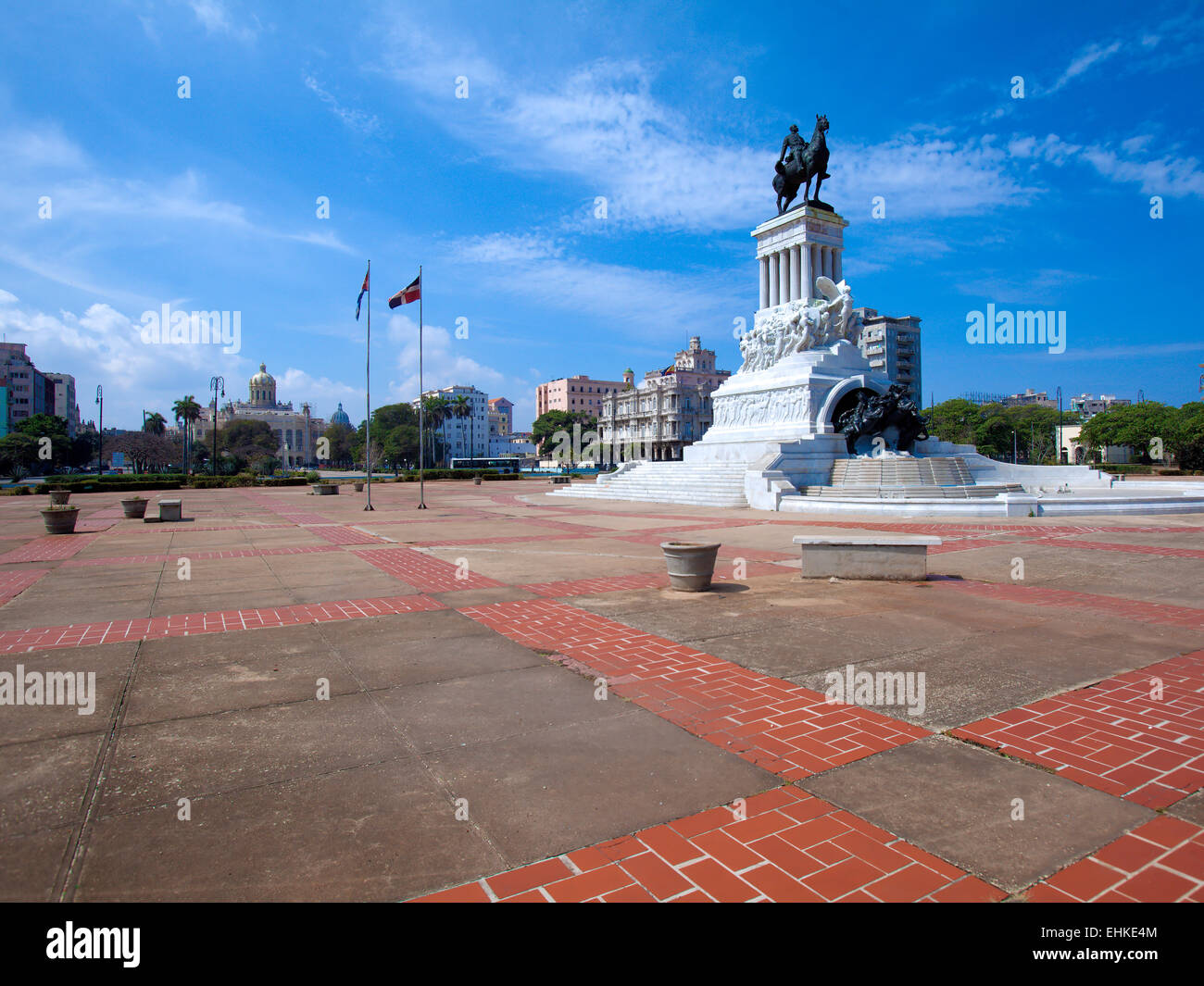 Statue von General Maximo Gomez in der Mitte der alten Stadt, Havanna, Kuba Stockfoto