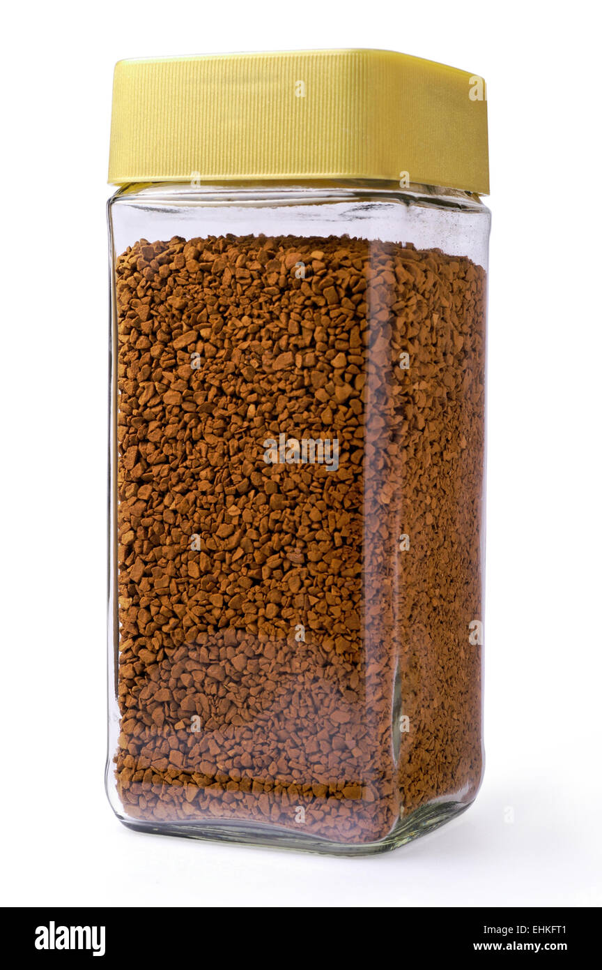 Instant Kaffee Glas mit Beschneidungspfad Stockfoto