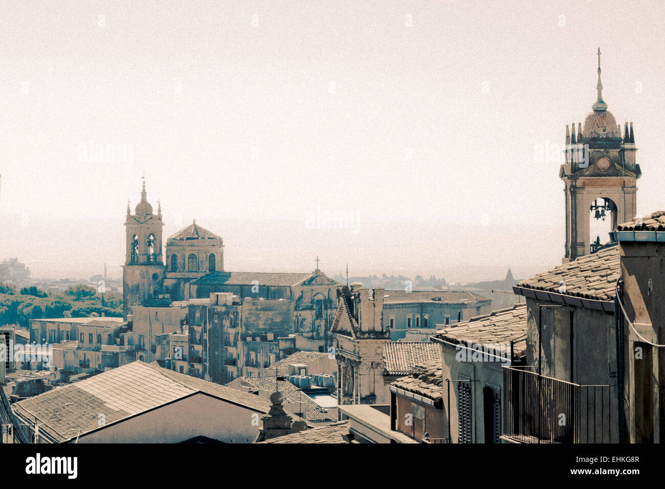 Berühmte Stadt Caltagirone Sizilien bekannt für seine Keramik Stockfoto