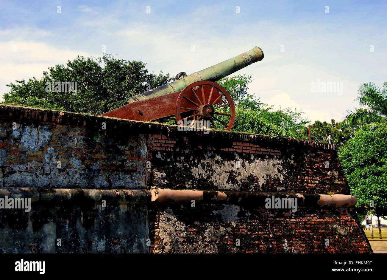 Georgetown, Malaysia: 1606 Sri Rambai Messingkanone, den Ruf, mystischen Kräfte am Fort Cornwallis Stockfoto