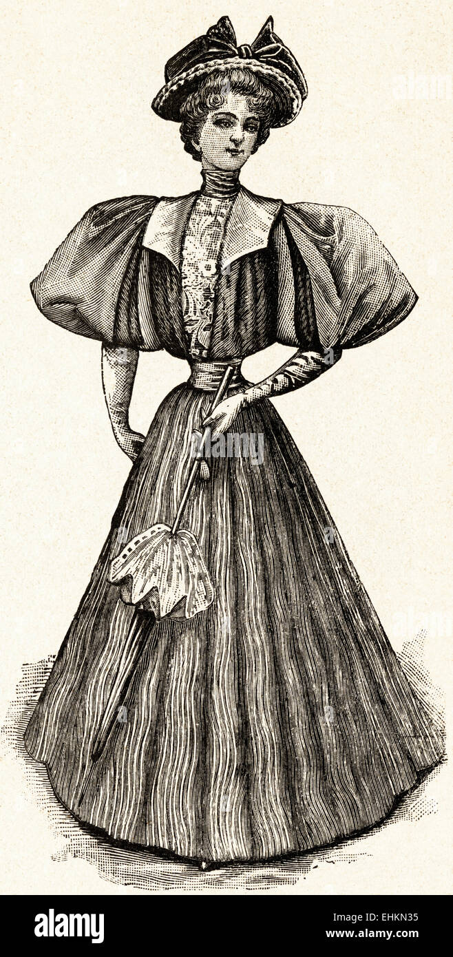 Viktorianische Frau Mode-Illustration, ca. 1895 Stockfoto