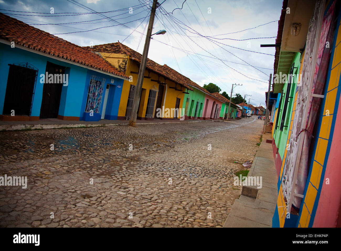 Eine bunte Straße in Trinidad, Kuba Stockfoto