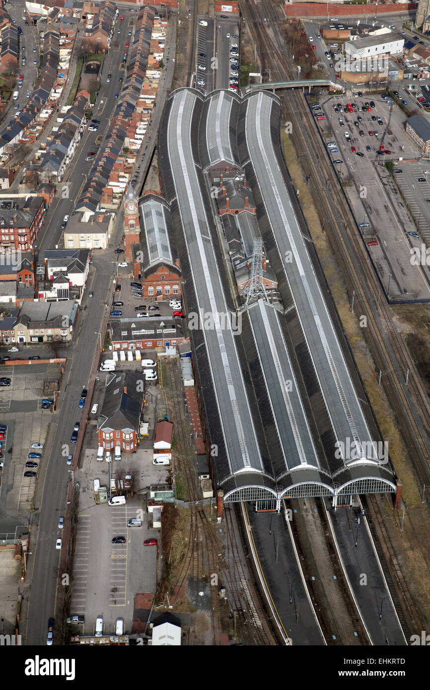 Luftaufnahme von Darlington railway station Stockfoto
