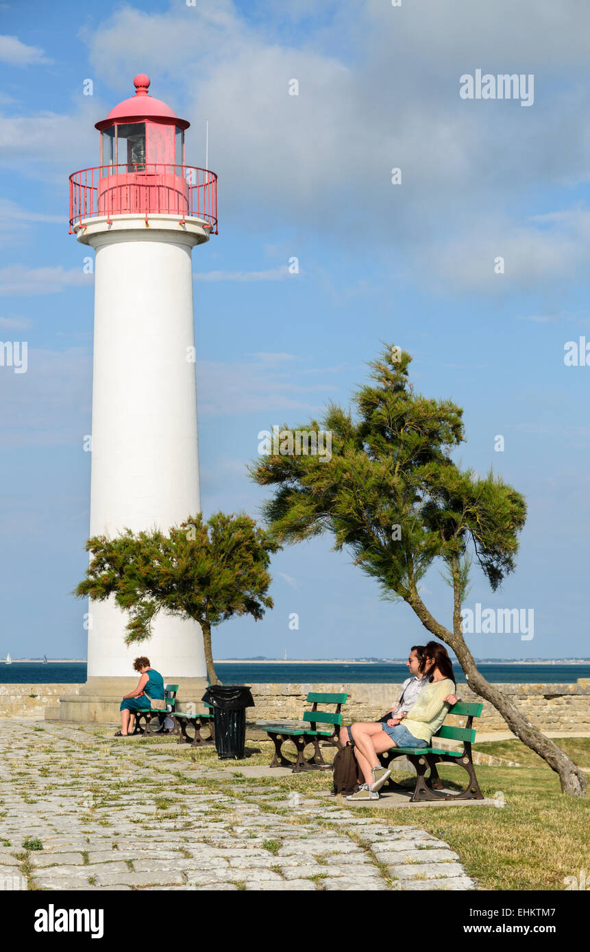 Leuchtturm in 'Saint-Martin-de-Ré', Ile de Ré, Frankreich. Stockfoto