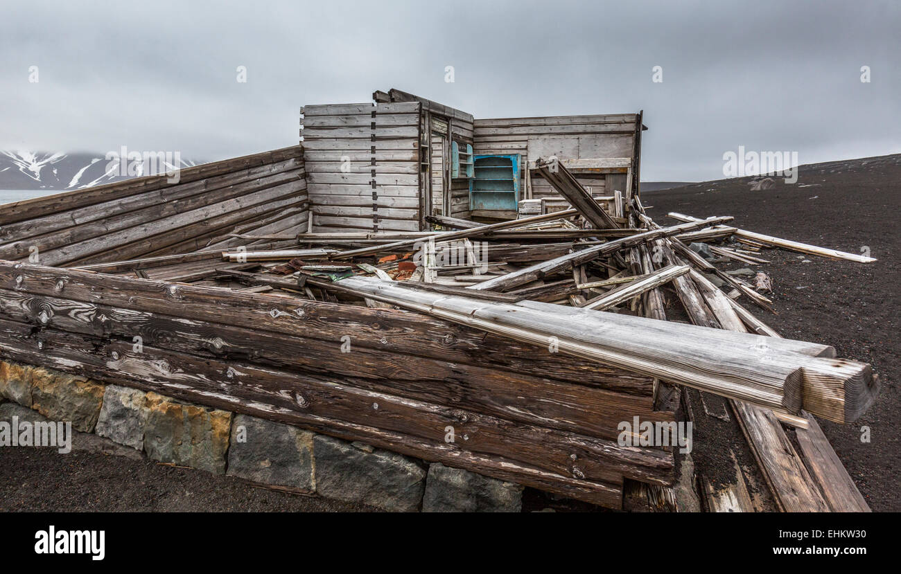 Hausruine, Whaler es Bay, Deception Island, Antarktis Stockfoto