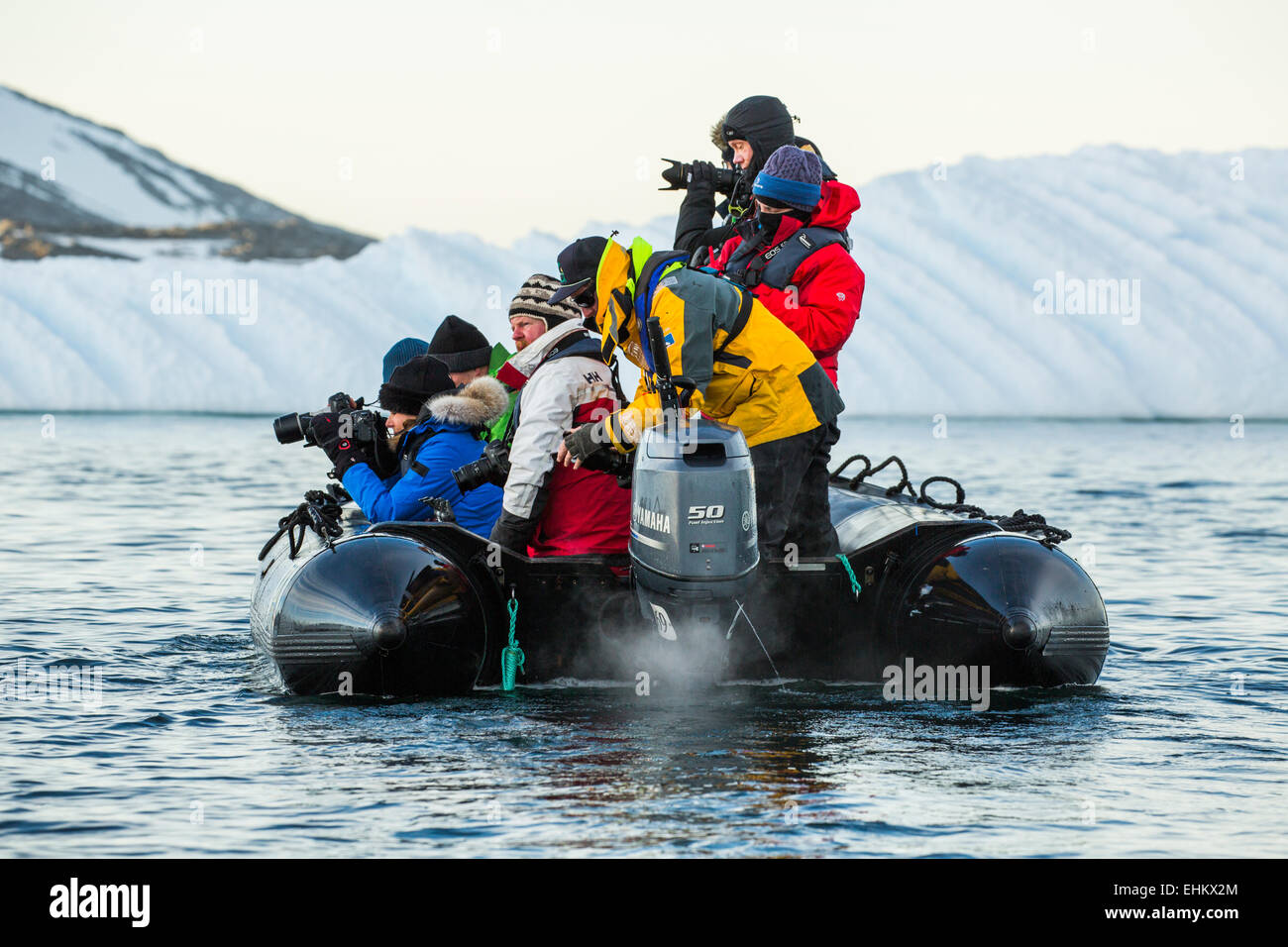 Fotografen zu fotografieren, Pleneau Bay, Antarktis expedition Stockfoto