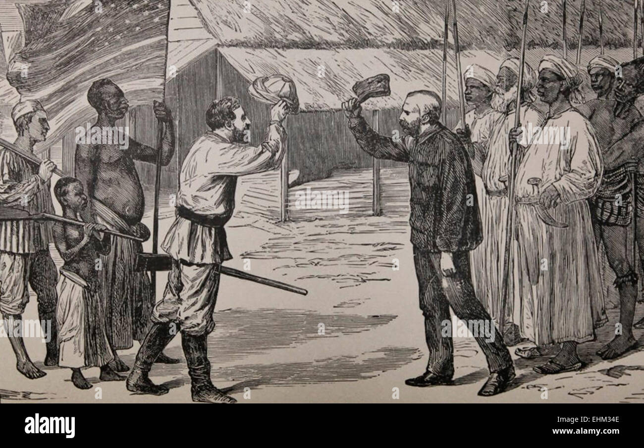 Stanley trifft Livingstone - Dr. Livingstone, nehme ich an - 1871 Stockfoto