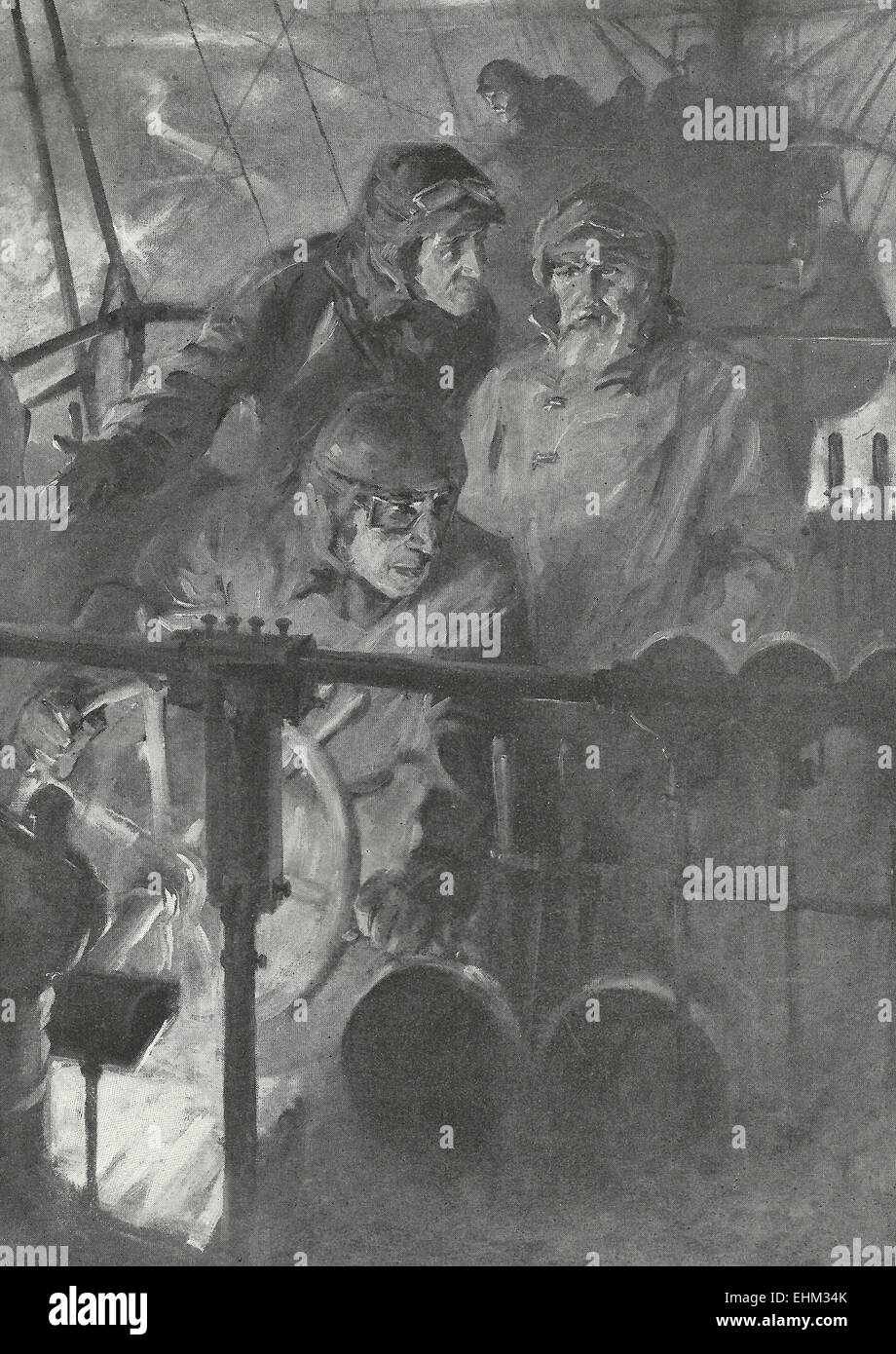 "Man kann das nicht", rief er entsetzt.  "Sie können nicht Feuer auf Zivilisten - Szene im deutschen Zeppelin im ersten Weltkrieg Stockfoto