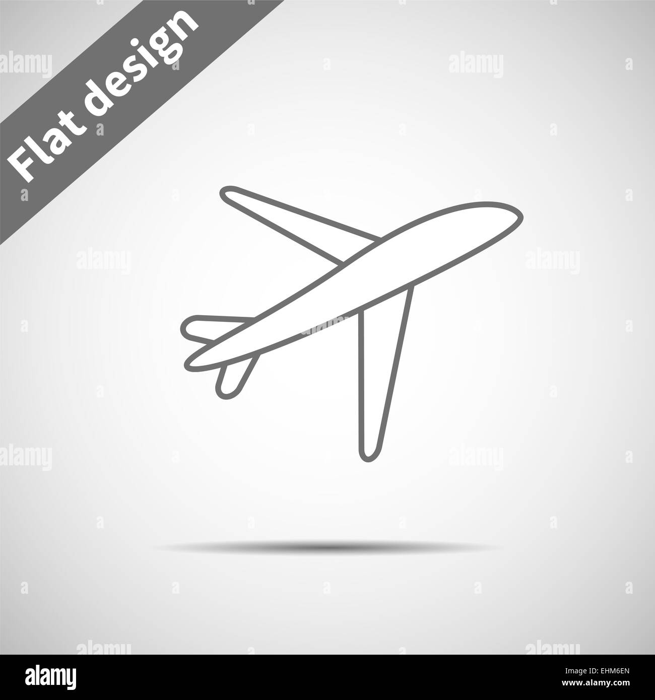 Flugzeugsymbol. Graues Symbol Flugzeug Linie. Banner, Karte, Plakat, Flyer, Banner, Anwendung, Web-Design zu verwenden. Leicht zu bearbeiten. Vektor-il Stockfoto