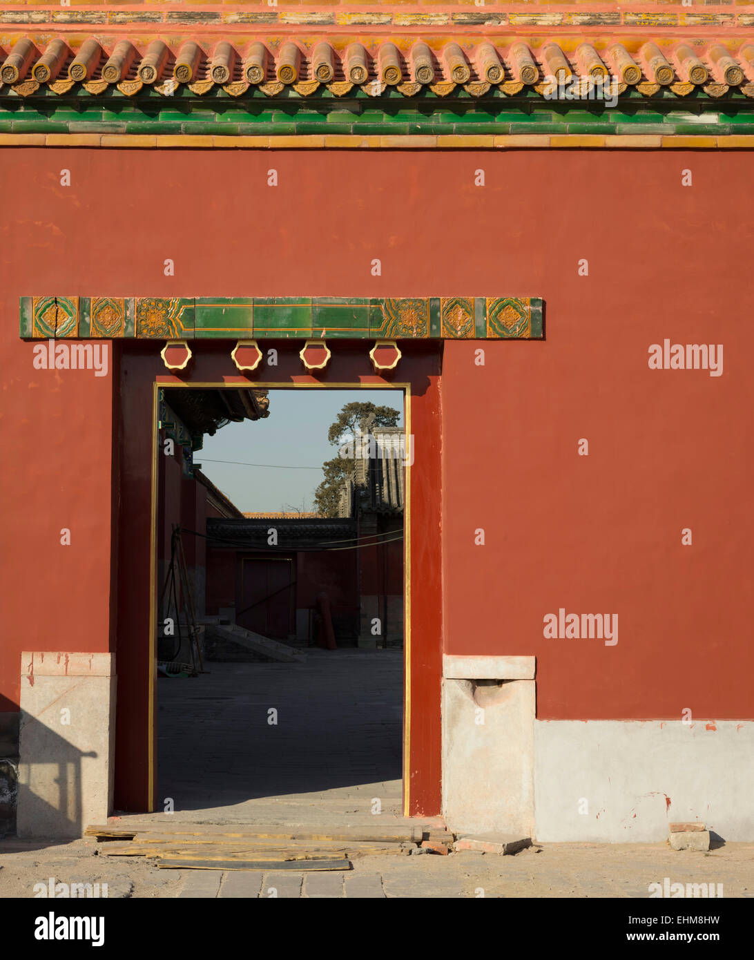 Bogen / Torbogen / interne Tor / Gateway / Veranda in der Wand / Wände des Palastmuseums. Die Verbotene Stadt, Beijing. China Stockfoto