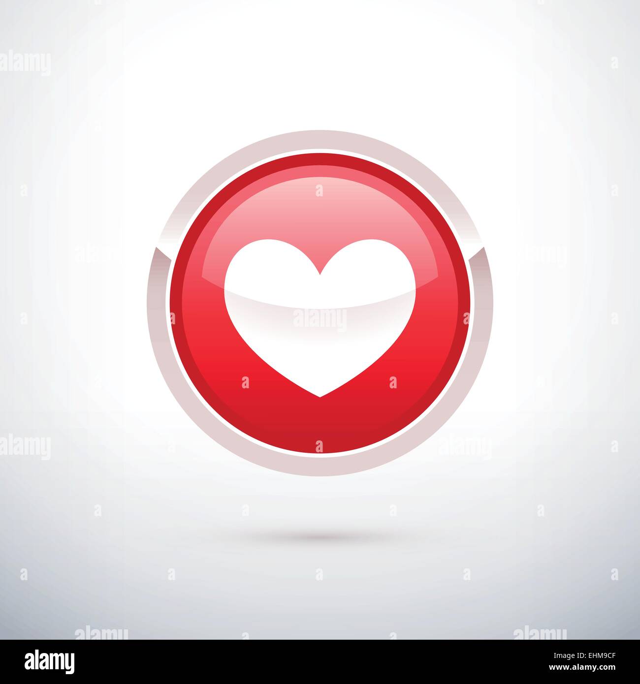 Rote Runde Aufkleber Herz - Abzeichen Sammlung Stock Vektor