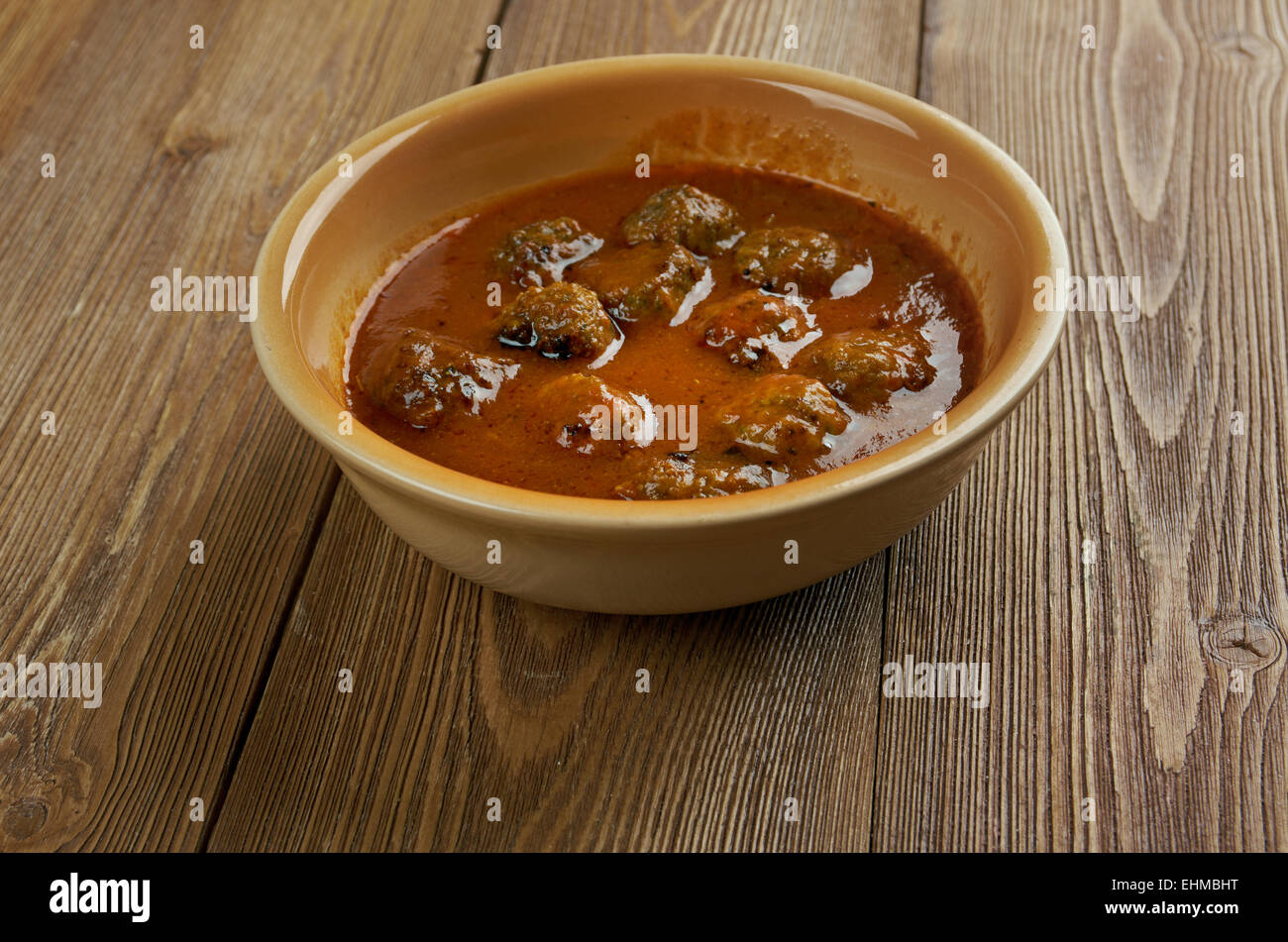 Moong dal Kofta Curry - indische Küche. Stockfoto