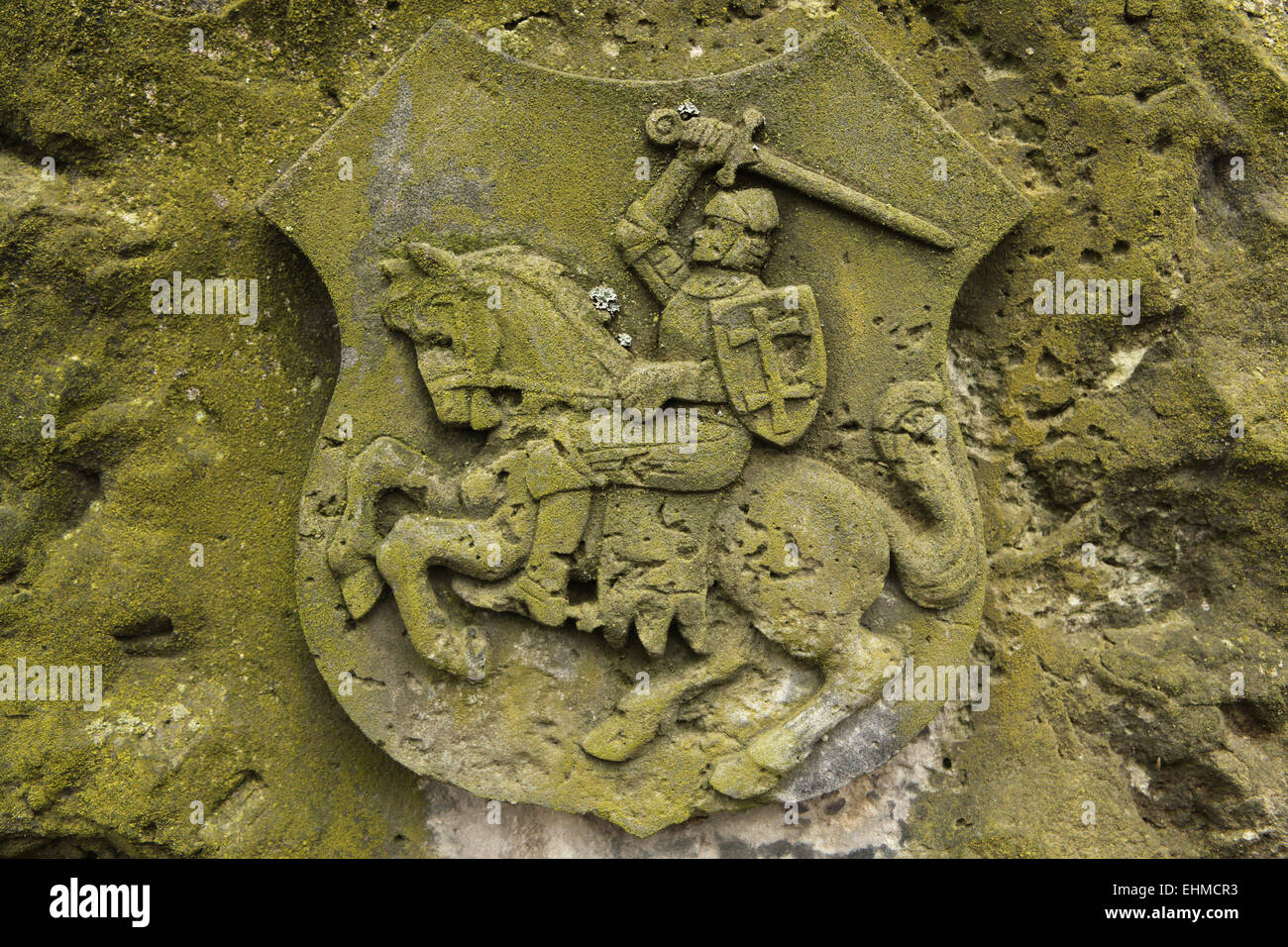 Belarussische nationale Wappen als die Pahonia bekannt. Stockfoto