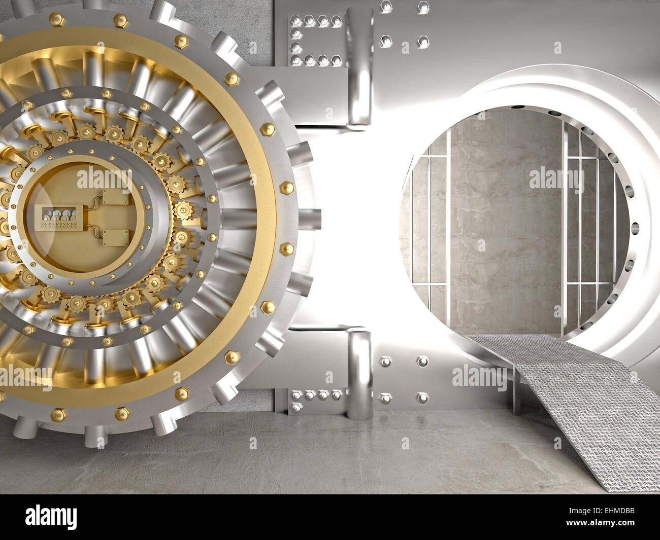 3D-Bild eines riesigen Gewölbe Tür Stockfoto