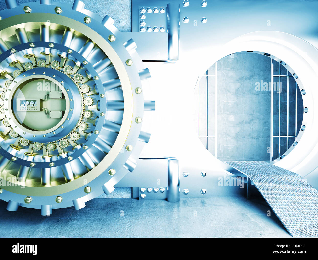 3D-Bild eines riesigen Gewölbe Tür Stockfoto