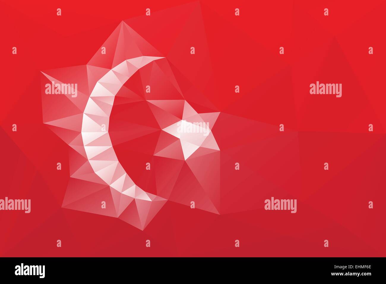 Türkische Flagge - dreieckige polygonalen Vektormuster Stock Vektor
