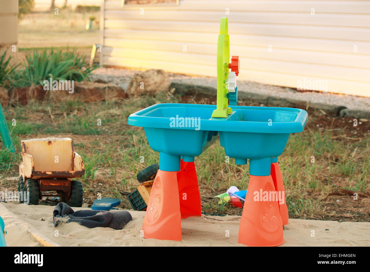 Wasserspielzeug und Sand Spielzeug Stockfoto