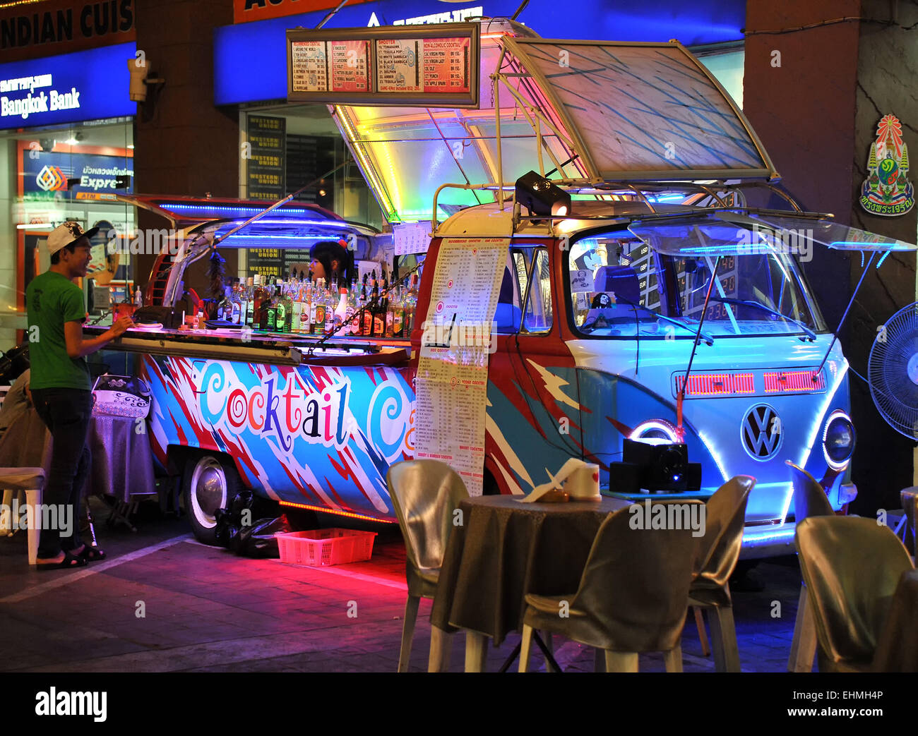 Bangkok Street Bar Stockfoto