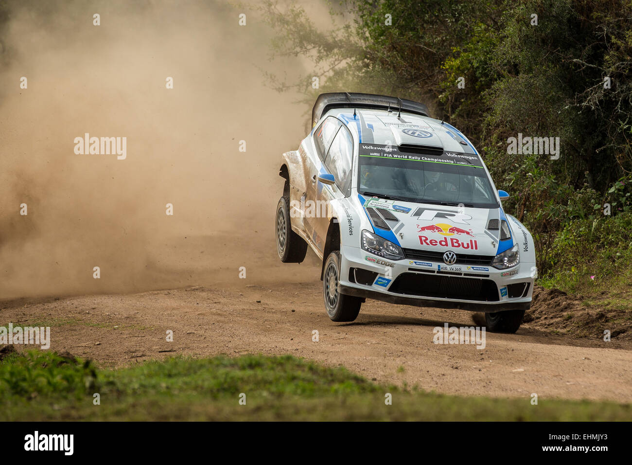 Sebastien Ogier (FRA) von VW Motorsport World Rally Team nimmt an der Rallye Argentinien 2014. von Michael Vettas/Vettas Medien Stockfoto