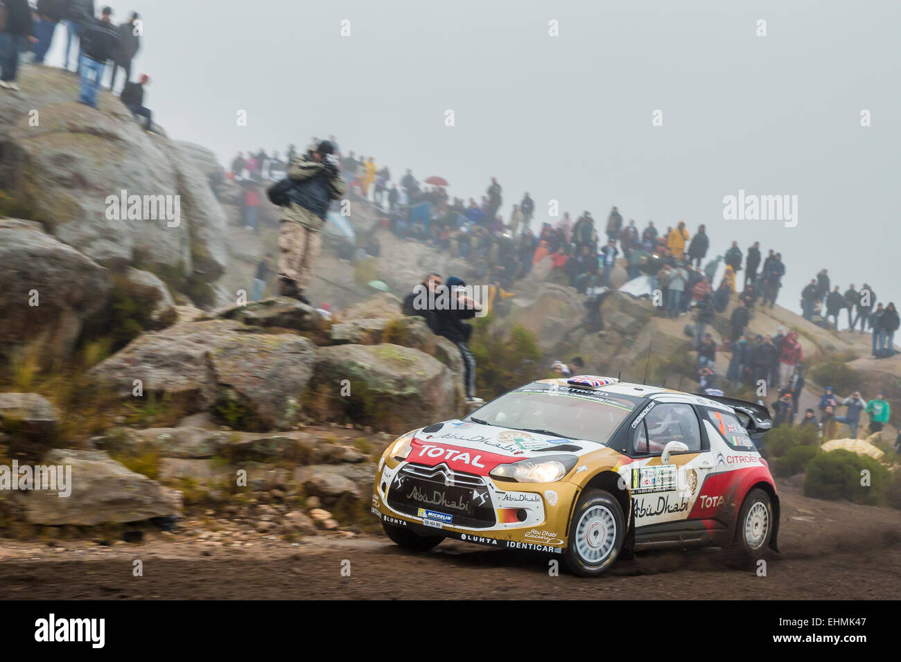 Kris Meeke (GBR) von Citroën Total Abu Dhabi WRT konkurriert in Heat 3 der Rallye Argentinien 2014. von Michael Vettas/Vettas Medien Stockfoto