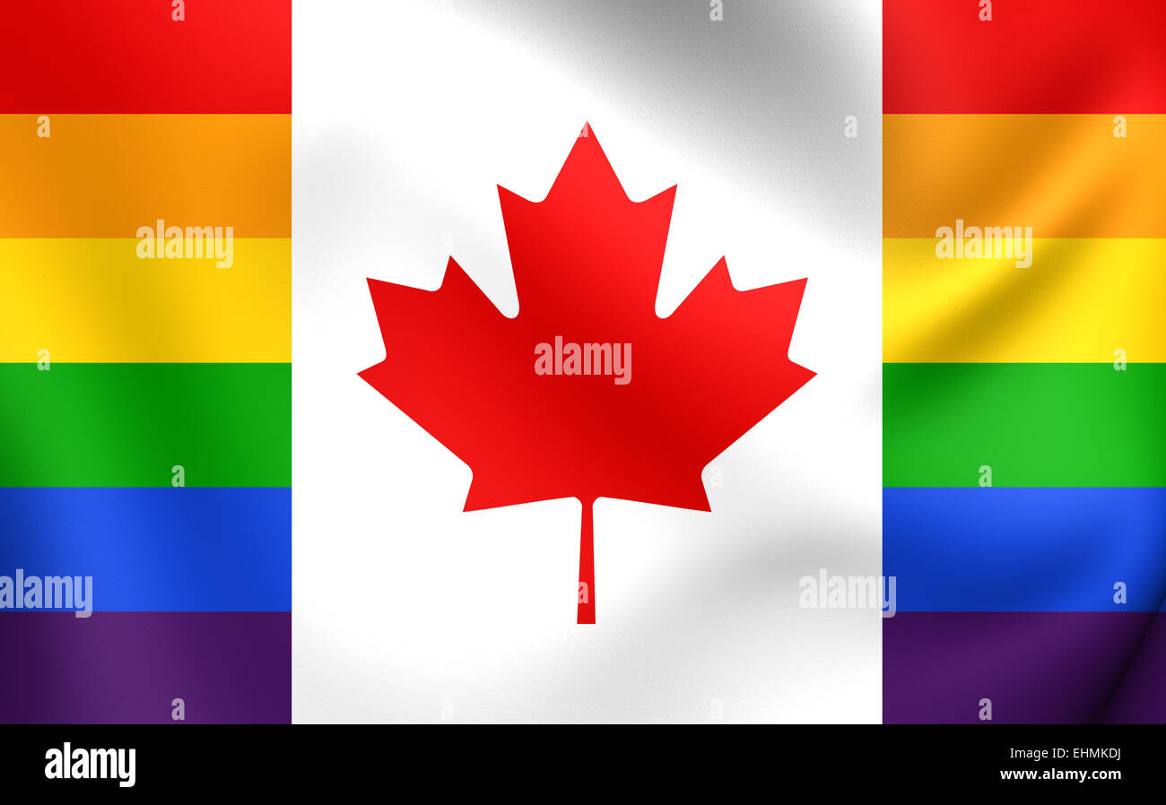 Kanada-Gay-Flagge. Hautnah. Stockfoto
