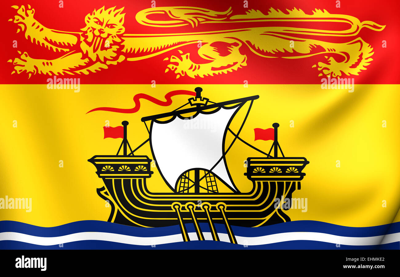 Flagge von New Brunswick, Kanada. Hautnah. Stockfoto